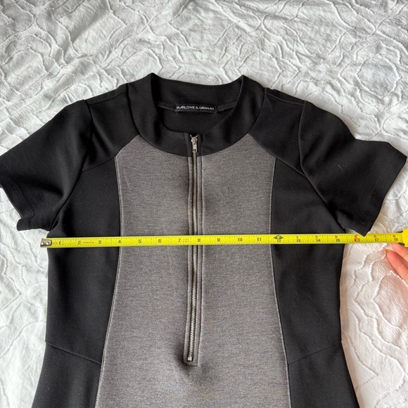 Harlowe & Graham Black Sheath Midi Dress Zipper Short Sleep - Picture 3 of 8